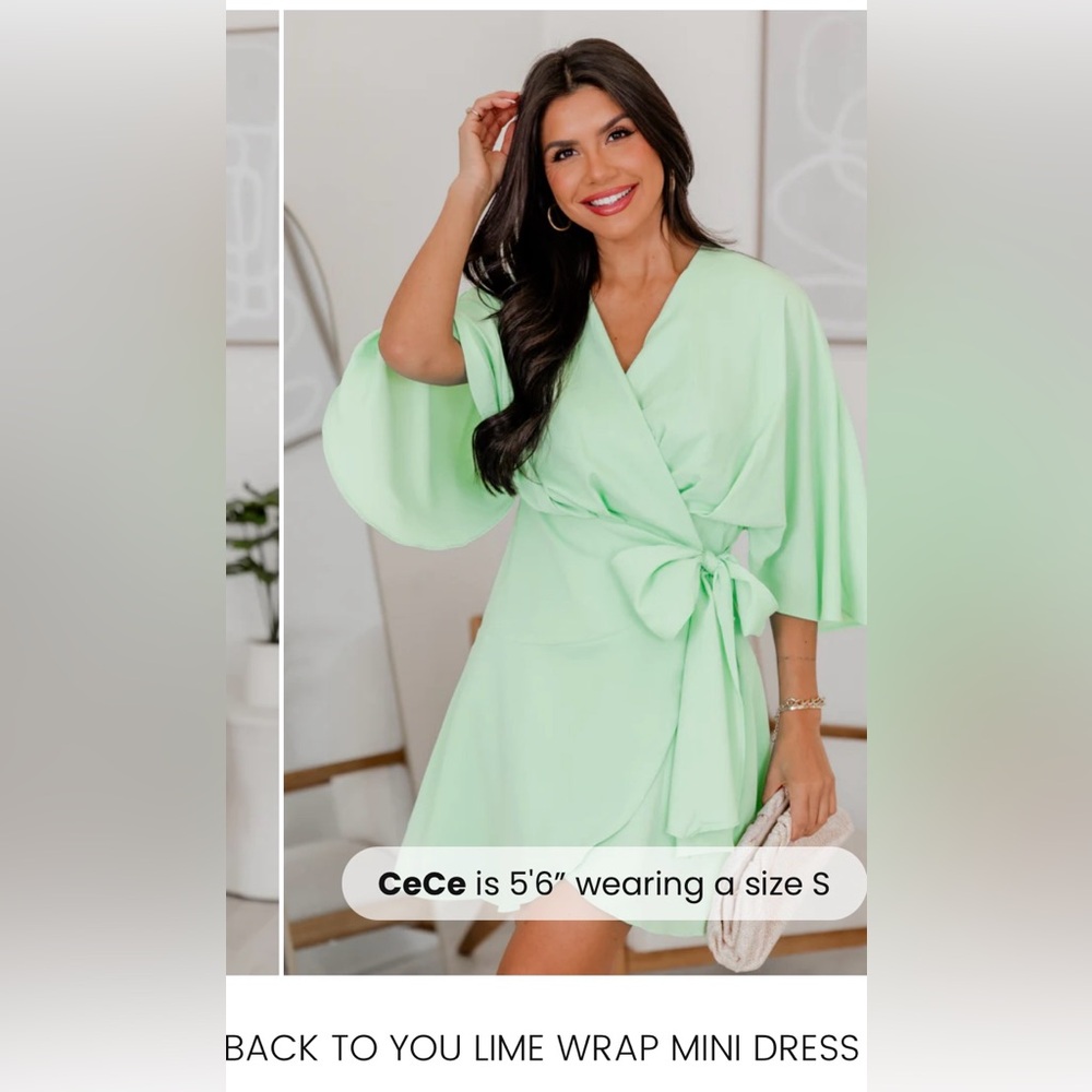 Lime Wrap Mini Dress